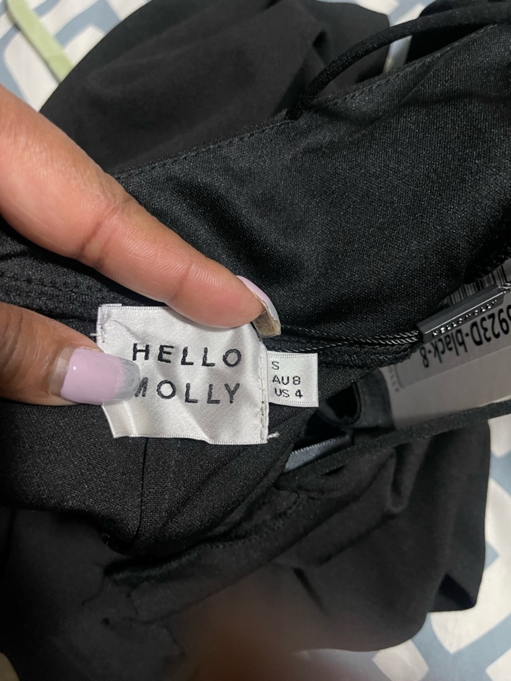 NWT Hello Molly Black Ruffle V-Neck Midi Dress - Picture 7 of 7
